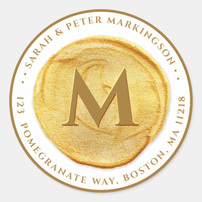 Personalized Monogram Gold Sticker (Front)