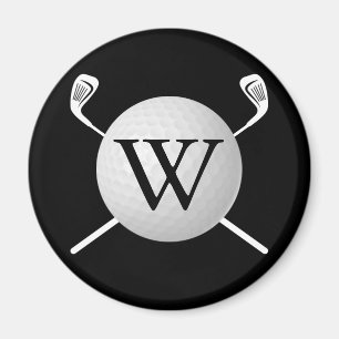 Personalized Monogram Golf Ball Clubs Magnet