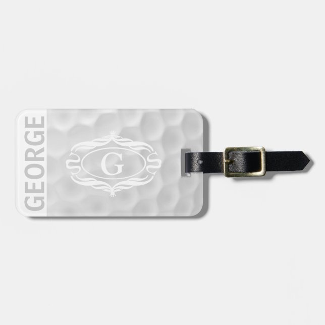 Personalized Monogram Golf Ball Luggage Tag (Front Horizontal)