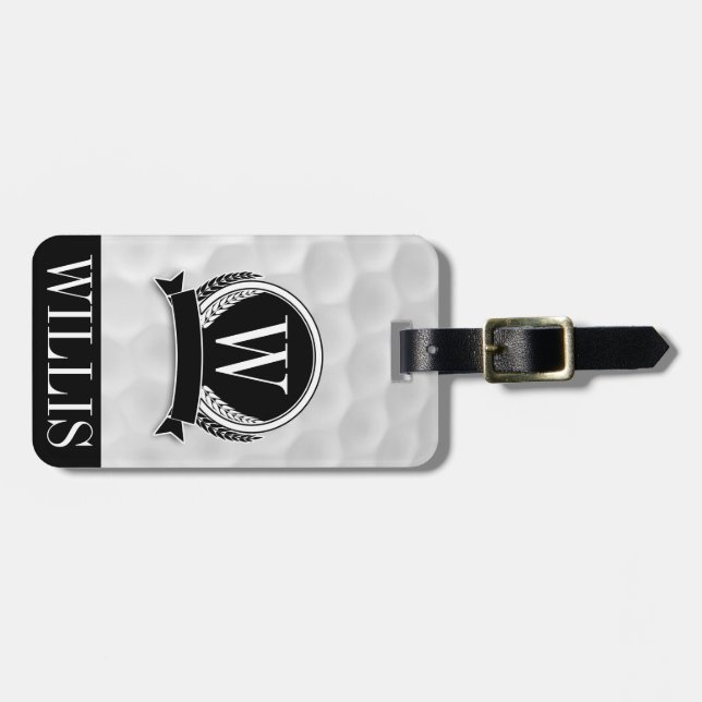 Personalized Monogram Golf Ball Luggage Tag (Front Horizontal)