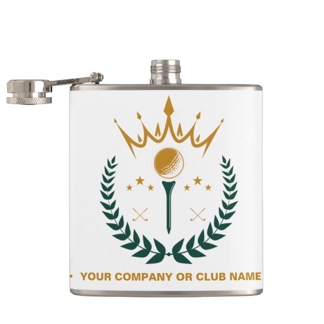 Personalized Monogram Golf Club Name Flask (Opened)