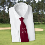 Personalized Monogram Golf Clubs Burgundy Red Golf Neck Tie<br><div class="desc">Personalize the monogram in classic typography to create a unique golf gift and keepsake for any golfer. Designed by Thisisnotme©</div>