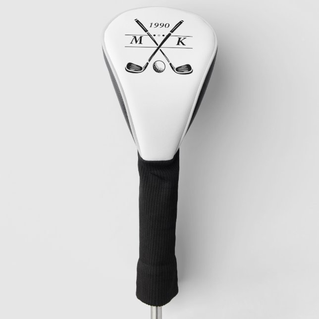 Personalized Monogram Golf Clubs Golf Head Cover (Front)