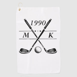 Personalized Monogram Golf Clubs Golf Towel