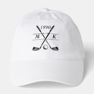 Personalized Monogram Golf Clubs Hat