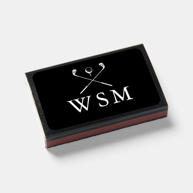 Personalized Monogram Golf Clubs Matchboxes (Front Closed)