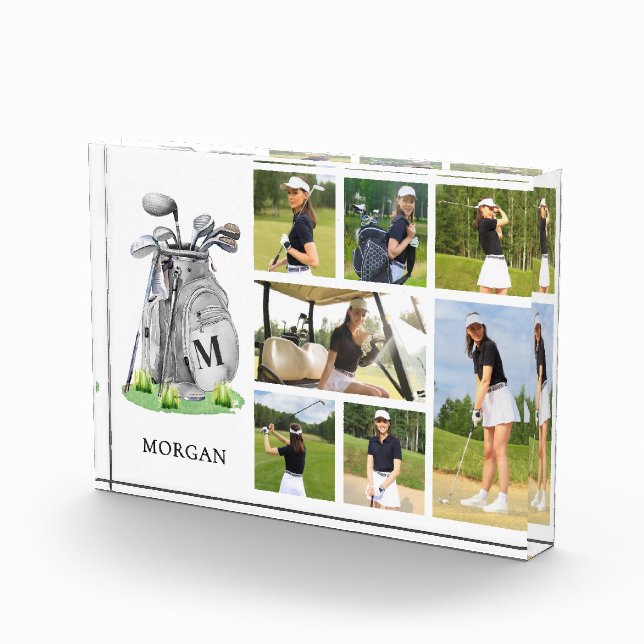 Personalized Monogram Golf Photo Collage Block (Right)