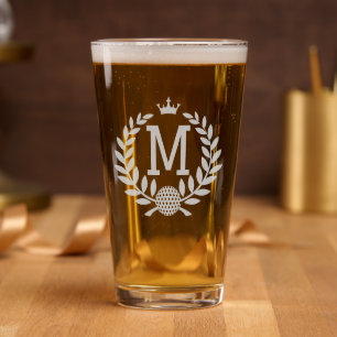 Personalized Monogram Golf Pint Glass