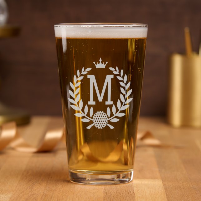 Personalized Monogram Golf Pint Glass (Party)