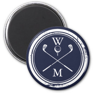 Personalized Monogram Golf Royal Blue Magnet