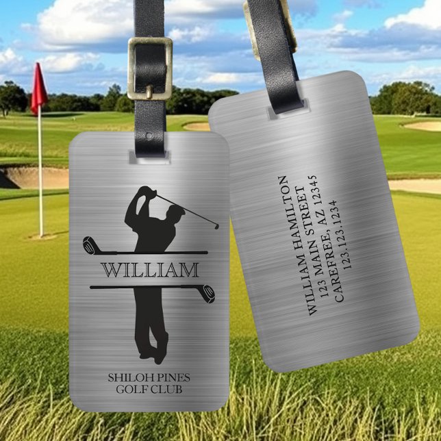 Personalized Monogram Golf Swing Luggage Tag (Creator Uploaded)
