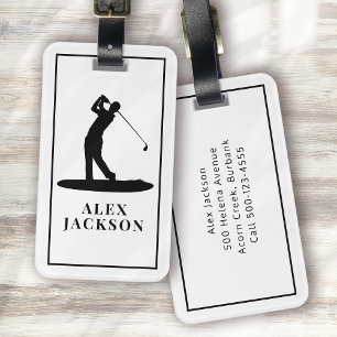 Personalized Monogram Golfer Add Your Logo Luggage Tag