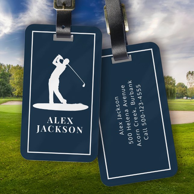 Personalized Monogram Golfer Add Your Logo Luggage Tag (Creator Uploaded)