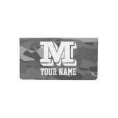 Personalized monogram gray army camo camouflage checkbook cover (Front)