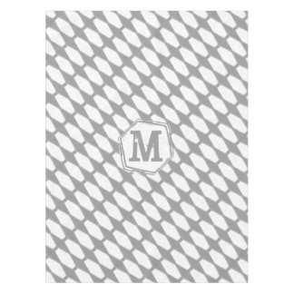 Personalized Monogram Gray Geometric Pattern Tablecloth