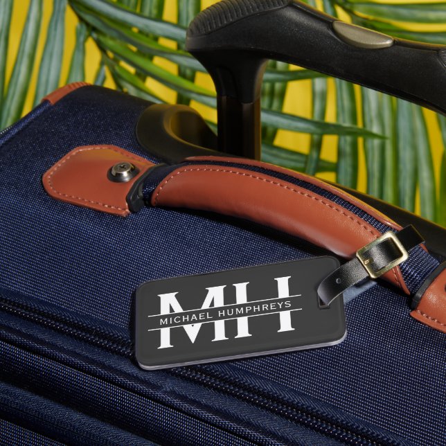 Personalized Monogram Gray Luggage Luggage Tag (Front Insitu 3)