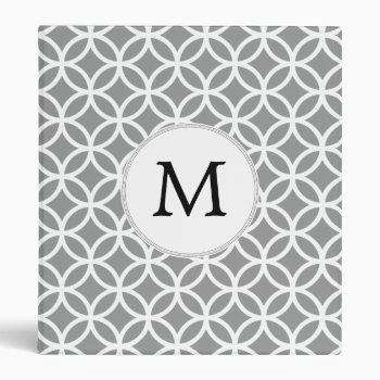 Personalized Monogram Gray Rings Pattern 3 Ring Binder by MonogramBoutique at Zazzle