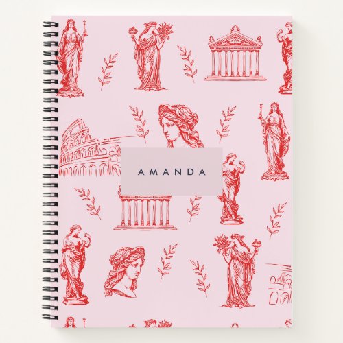 Personalized Monogram Greek Ancient Statue Gifts Notebook