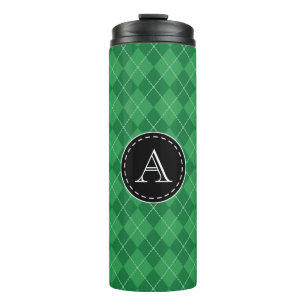 Personalized Monogram Green Travel Coffee Tumbler