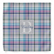 Personalized Monogram Grey Plaid