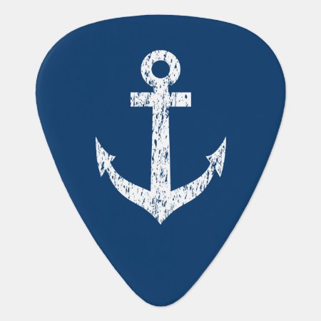 Personalized Monogram Guitar Pick With Boat Anchor
