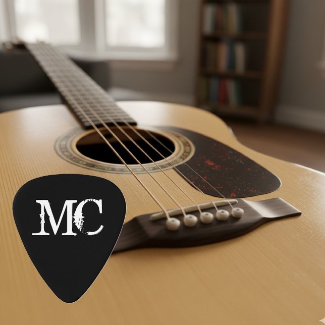 Personalized monogram guitar pick with initials (guitar pick)