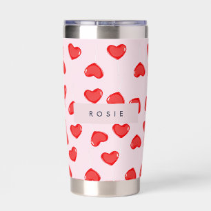 Personalized Monogram Heart Lolipop Valentines Insulated Tumbler