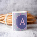 Personalized Monogram Hearts Lilac Coffee Mug at Zazzle