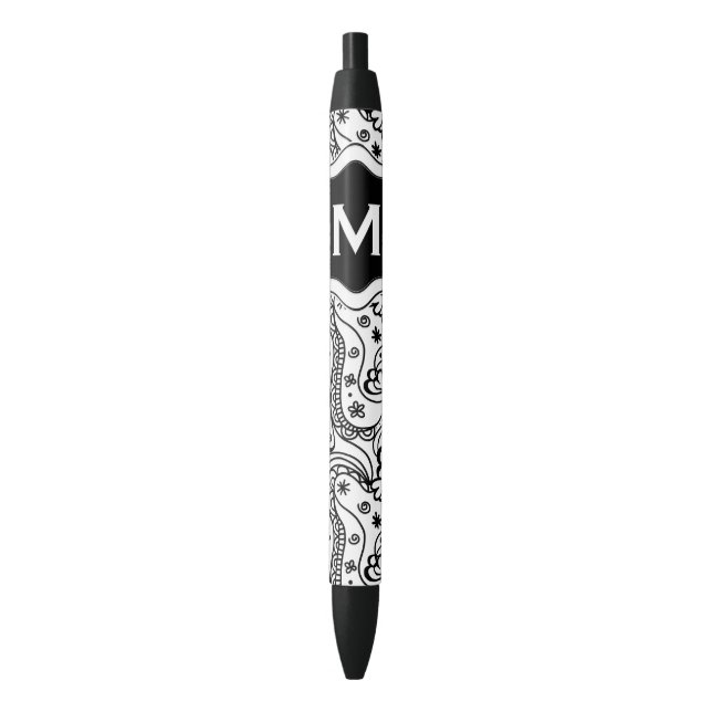 Personalized Monogram Hearts Love Doodle Pattern Pen (Front Vertical)