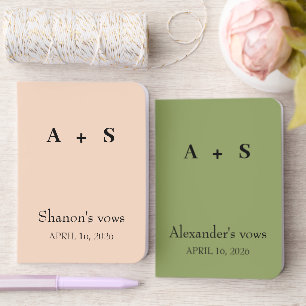 Personalized Monogram Her His Foil Vow Books