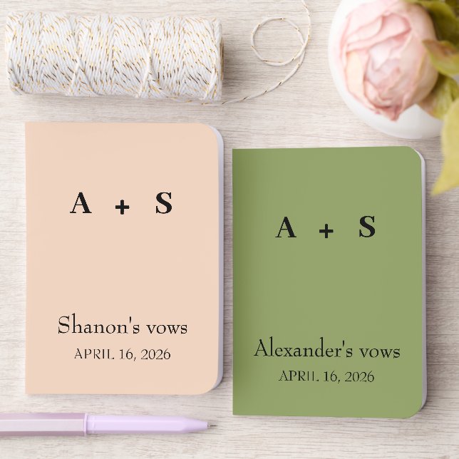 Personalized Monogram Her His Foil Vow Books (Wedding)