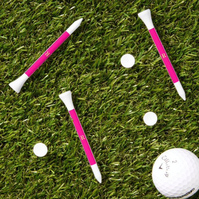 Personalized Monogram Hot Pink Golf Tees (Grass Multi)