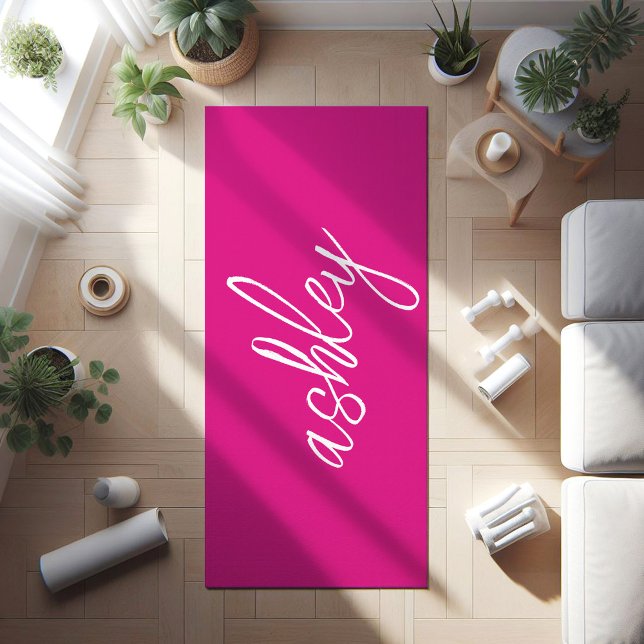 Personalized Monogram Hot Pink Yoga Mat (Creator Uploaded)