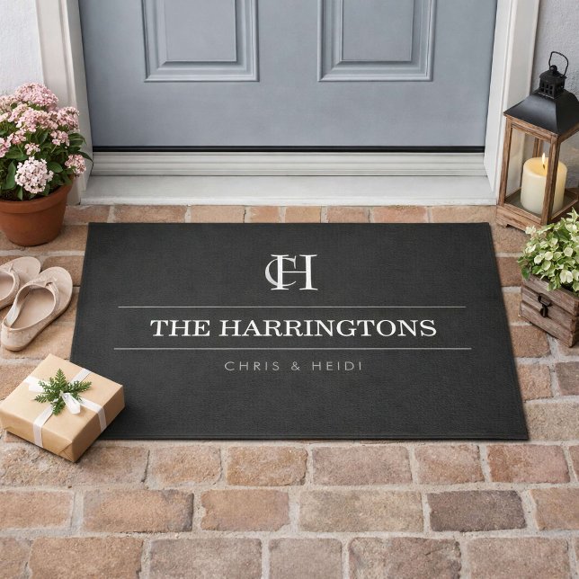 Personalized Monogram Housewarming Gift Dark Gray Doormat (Creator Uploaded)