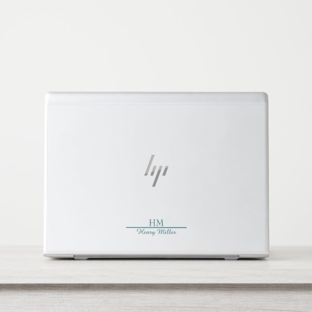 Personalized Monogram HP Laptop Skin – Custom Name (Front)