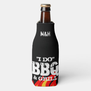 Personalized monogram i do BBQ party bottle cooler