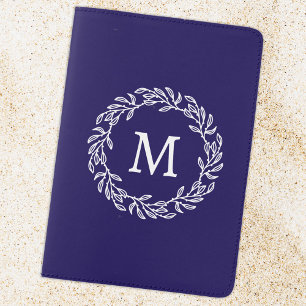 Personalized Monogram Initial Botanical Leaf Passport Holder