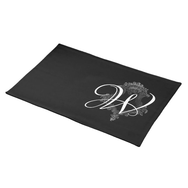 Personalized Monogram Initial  Cloth Placemat (On Table)