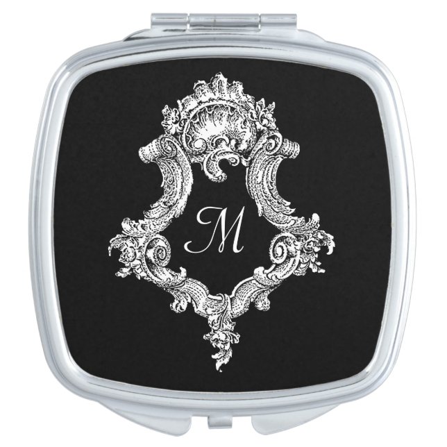 Personalized Monogram Initial Compact Mirror (Front)