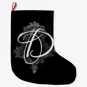 Personalized Monogram Initial Large Christmas Stocking