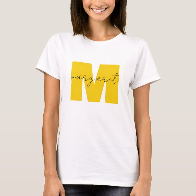 Personalized Monogram Initial Letters Name T-Shirt (Front)