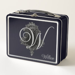 Personalized Monogram Initial  Metal Lunch Box