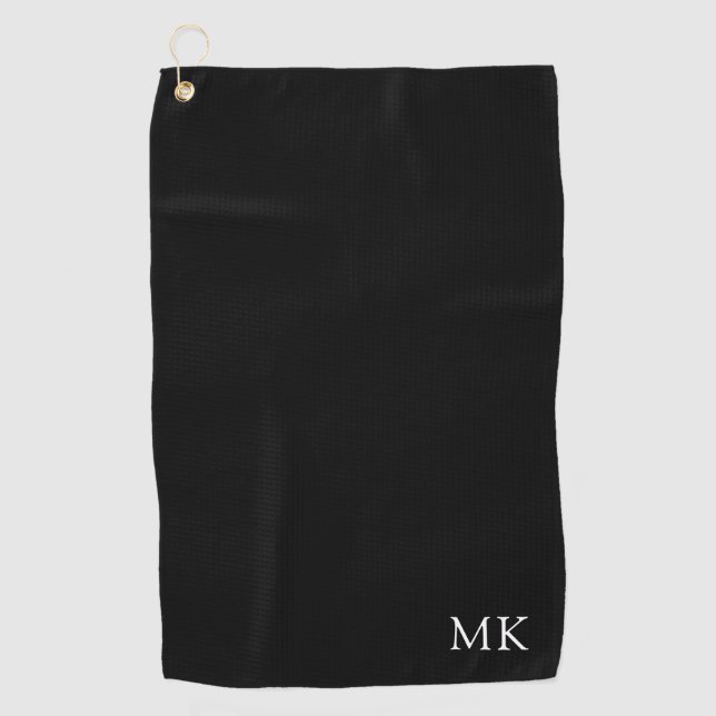 Personalized Monogram Initial Modern Golf Towel (Front)