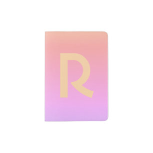 Personalized Monogram Initial Modern Pink Passport Holder