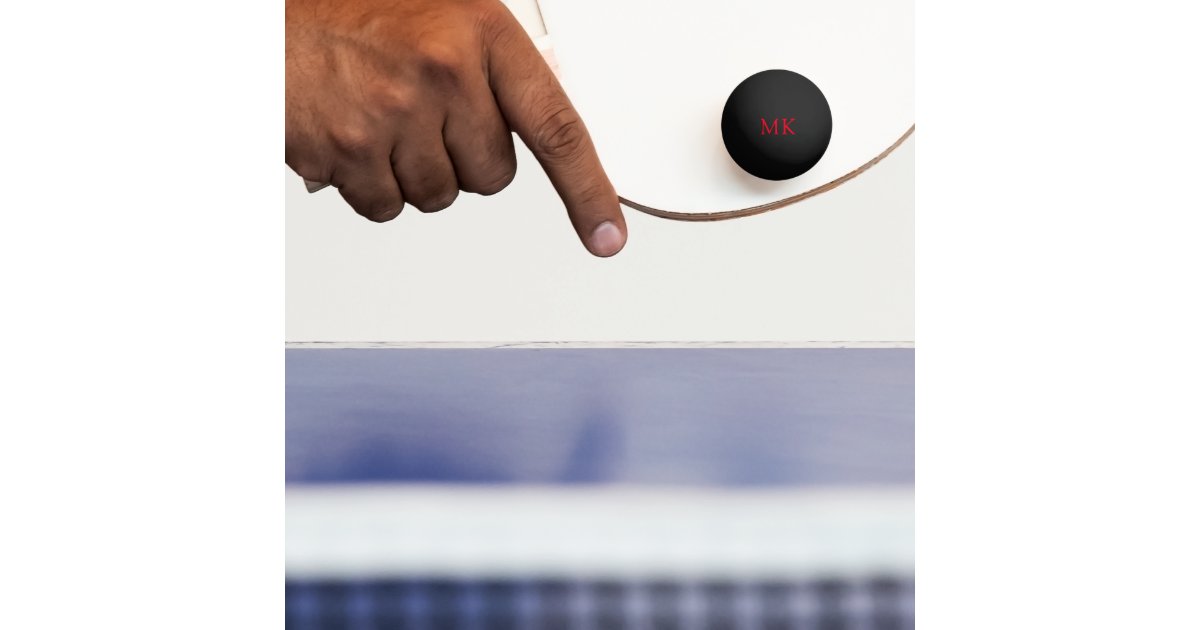 Ping Micro Monogram Personalized Monogram Initial Modern Red Ping Pong Ball | Zazzle