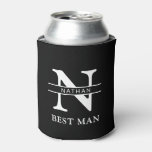 Personalized Monogram Initial &amp; Name Groomsman Can Cooler at Zazzle