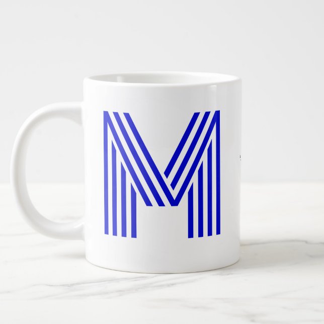 Personalized Monogram Initial & Name | Large Jumbo Giant Coffee Mug (Left)