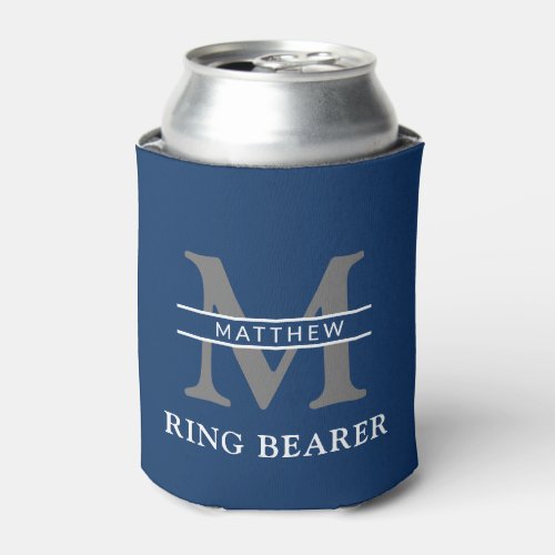 personalized monogram initial  name ring bearer can cooler