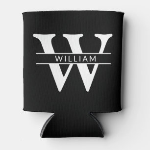 personalized monogram initial & name simple can cooler