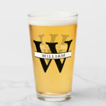 Personalized Monogram Initial &amp; Name Simple Glass at Zazzle